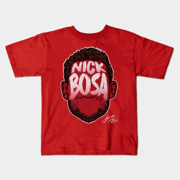 Nick Bosa San Francisco Player Silhouette Kids T-Shirt by MASTER_SHAOLIN